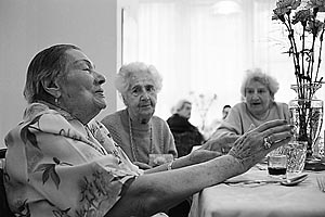 Alzbeta Horovitzova, a Jewish nonagenarian Holocaust survivor, celebrating her 98-th birthday in the Charles Jordan retirement home in Prague, Czech Republic.