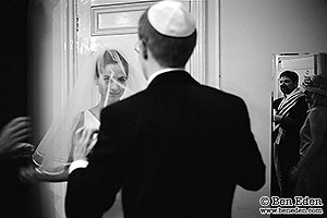 Photography of a Bedeken ceremony in a London Jewish wedding